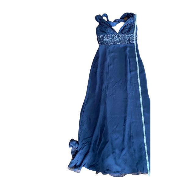 basix ii gray black silver sequin prom pageant wedding black tie gown dress XS/S - Picture 9 of 10